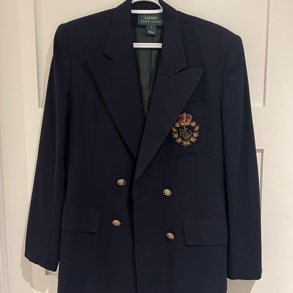 Lauren Ralph Lauren Women’s Double-Breasted Blazer with Crest
